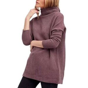 Free People Ottoman Slouchy Tunic Sweater Dress L Nutmeg Dark Mauve